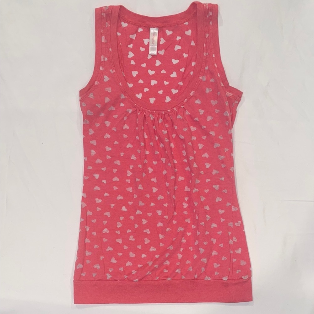 Xhilaration Pink Fitted Tie Front Sleeveless Tank Top